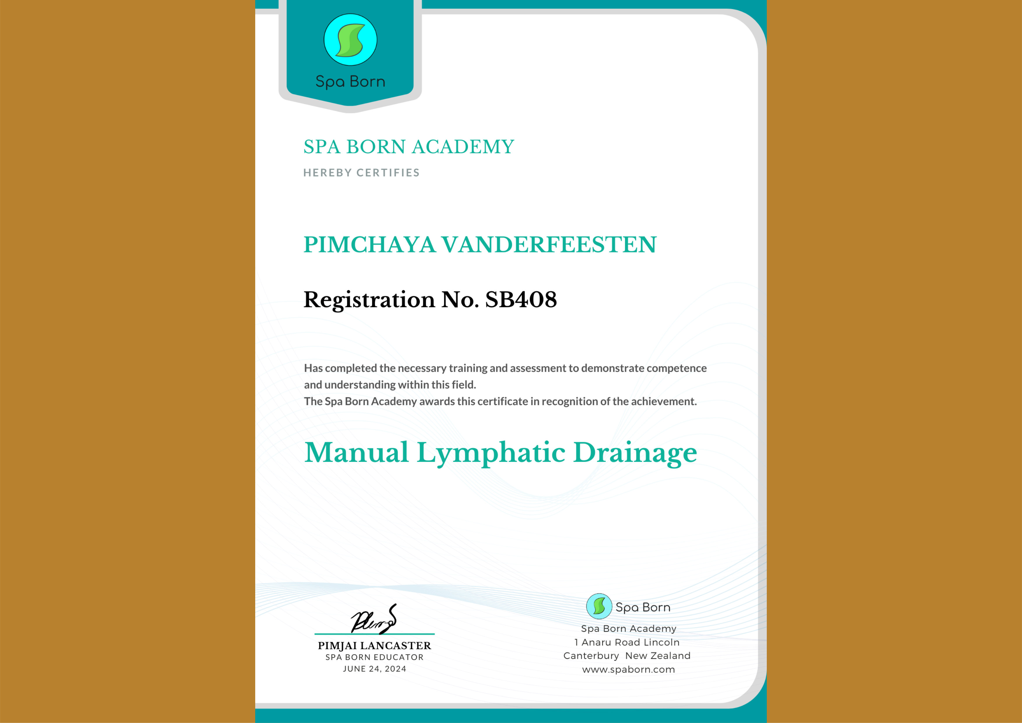 Certificaat Lymfedrainage Cursus