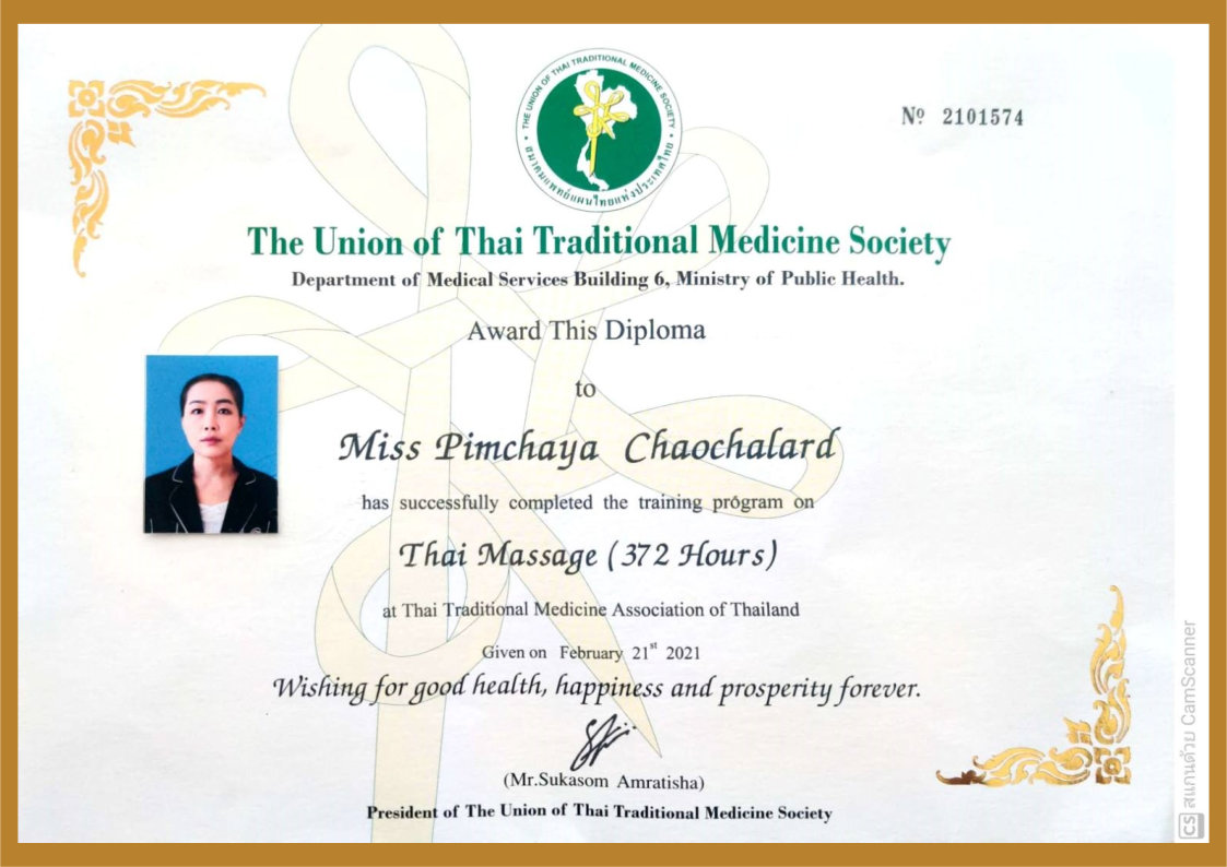 Certificaat Thaise Traditionele Massage